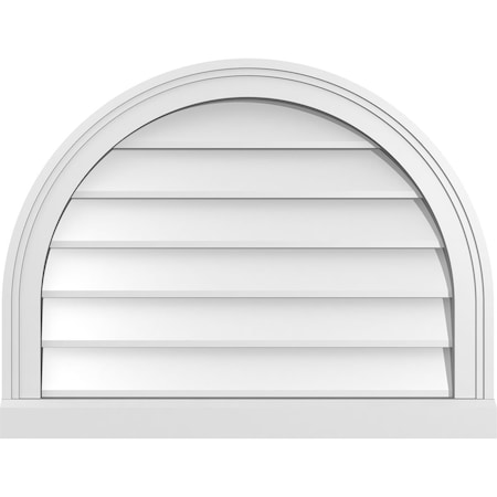 Ekena Millwork Round Top Surface Mount PVC Gable Vent w/ 2"W x 2"P Brickmould Sill Frame, 26"W x 20"H GVPRT26X2003SN